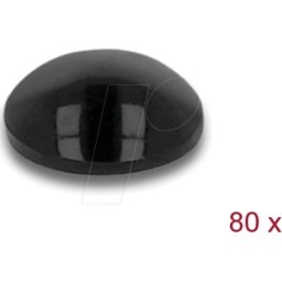 DELOCK 18307 - Pies de goma redondos autoadhesivos 6 x 2 mm 80 piezas negro