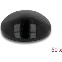 DELOCK 18309 - Pies de goma redondos autoadhesivos 10 x 3 mm 50 piezas negro