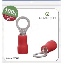 QUADRIOS QUAD 22C442 - Tacos de cable de anillo M5 0,5 - 1,5 mm² 100 pcs