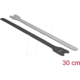 DELOCK 18688 - Correas de velcro con 300 mm LA x 12 mm AN (10 unidades) negro