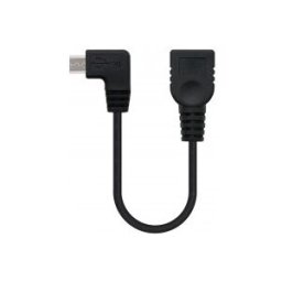 Nanocable CABLE USB 2.0 OTG ACODADO, TIPO MICRO B/M-A/H, NEGRO, 15 CM