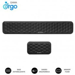 Subblim Pack ERGO AIRPADDING Negro, Reposamuñecas Teclado + Ratón, Espuma viscoelástica 65 D, Tejido