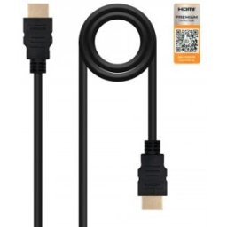 Nanocable HDMI V2.0, 2m, 2 m, HDMI Type A (Standard), HDMI Type A (Standard), 3840 x 2160 Pixeles, 3
