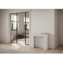 ITAMOBY Consola extensible 90x25/211 cm Kiba fresno blanco extensiones internas