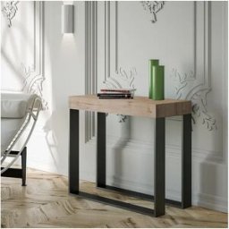ITAMOBY Consola extensible 90x40/300 cm Elettra Roble Natural estructura Antracita
