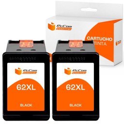 Pccom Essential HP 62XL Cartucho Tinta Compatible Negro Pack 2