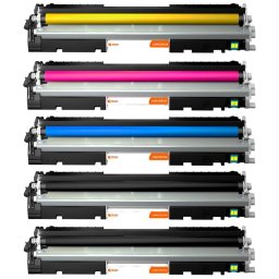 Pccom Essential Tóner Compatible HP 126a/130a Negro/Cian/Magenta/Amarillo Pack 5