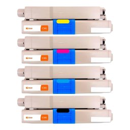 Pccom Essential Tóner Compatible Oki C301DN/c321DN/MC342DN Negro/Cian/Magenta/Amarillo Pack 4