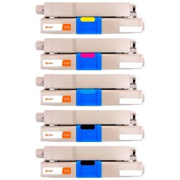Pccom Essential Tóner Compatible con Oki C310/C510/MC351/MC361 Negro/Cian/Magenta/Amarillo Pack 5