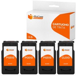 Pccom Essential Canon Pg512/pg510/cl513/cl511 Cartucho Tinta Compatible Negro/tricolor Pack 4