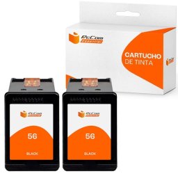PcCom Essential HP 56 Cartucho Tinta Compatible Negro Pack 2