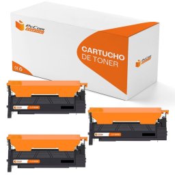 PcCom Essential Samsung CLT-K406S/CLP360/CLX3305 Tóner Compatible Negro Pack 3