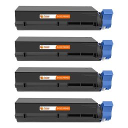 PcCom Essential OKI B410/B420/B430/B440/MB460/MB470/MB480 Tóner Compatible Negro Pack 4