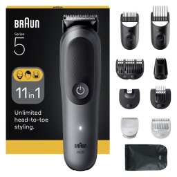 Cortapelos Multifunción Braun 80789913 Inalámbrico 21 Longitudes 120min 8 Peines Resistente al agua Carga Rápida