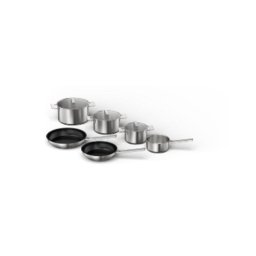 Kit de cacerolas Bosch HEZ9SE060, 6 piezas, acero inoxidable, inducción