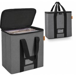 Funda para vinilos Audizio VCB50 gris capacidad 50 discos
