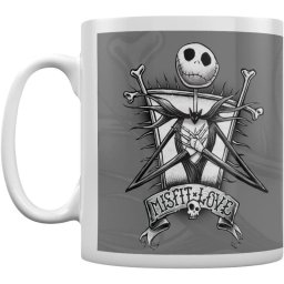 Taza Misfit Love Jack Skellington Pesadilla Antes De Navidad Cerámica 320 Mls