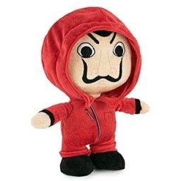 Peluche La Casa De Papel Con Traje Rojo Y Máscara Dalí 28 Cms