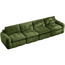 Meubles Cosy Sofá modular 4 plazas de chenilla con espuma 32d, verde