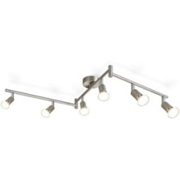 Nettlife Jennings - foco de techo de metal, color plata, 108 cm, 6 luces, gu10