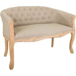 Wanderlust deco Sofá de madera y tapizado color crema 107x61x70