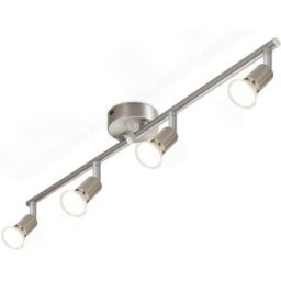 Nettlife Jenkins - foco de techo de metal, color plata, 60 cm, 4 luces, gu10