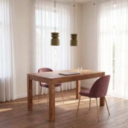 Maisons du Monde Mesa de comedor de sheesham macizo de 130 cm
