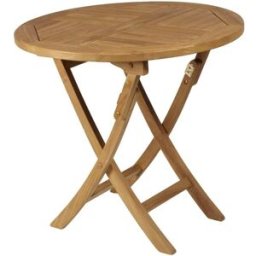 PORTMOBEL Mesa de teca plegable redonda 80cm