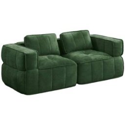 Meubles Cosy Sofá modular 2 plazas con espuma hd 32d, verde