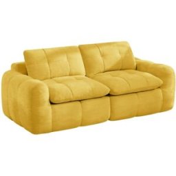 Meubles Cosy Sofá modular 2 plazas de chenilla con espuma 32d, amarillo