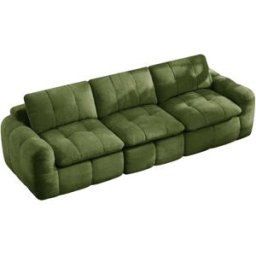 Meubles Cosy Sofá modular 3 plazas de chenilla con espuma 32d, verde