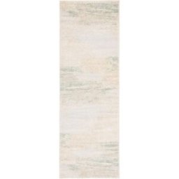 Safavieh Alfombra abstracto moderno de polipropileno blanco/oro, 76 x 244 cm