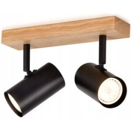 Nettlife Leather - aplique de pared de madera, color negro, 25 cm, gu10