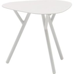 PORTMOBEL Mesa auxiliar diam.50 exterior y jardín de aluminio blanco