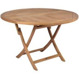 PORTMOBEL Mesa de teca plegable redonda 120cm