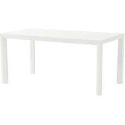 PORTMOBEL Mesa fija 160cm exterior y jardín de aluminio blanco