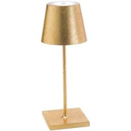 Zafferano Lámpara de mesa led recargable color oro brillante