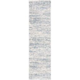Safavieh Alfombra de poliéster blanco/azul, 69 x 244 cm