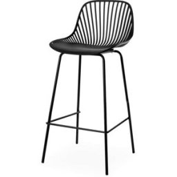 Koketto Home Taburete alto negro de diseño moderno