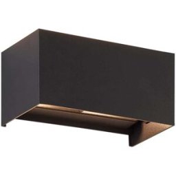 Nettlife Langner - aplique de pared de metal, color negro, 20 cm