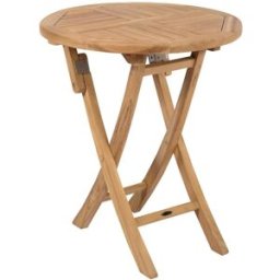 PORTMOBEL Mesa de teca plegable redonda 60cm