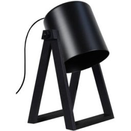 Tosel Lámpara de mes madera negro pantalla negro