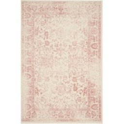 Safavieh Alfombra vintage de polipropileno blanco/rosa, 122 x 183 cm