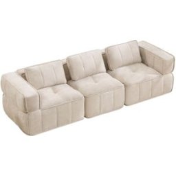 Meubles Cosy Sofá modular 3 plazas con espuma hd 32d, beige
