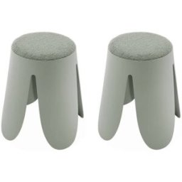 sweeek Conjunto de 2 taburetes apilables, asiento texturizado