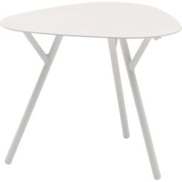 PORTMOBEL Mesa auxiliar diam.60 exterior y jardín de aluminio blanco