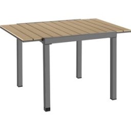 Tectake Mesa de jardín extensible efecto madera, 80 120 x 80 x 74 cm marrón