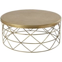 Maisons du Monde Mesa de centro redonda de aluminio y hierro dorado Ø81 cm