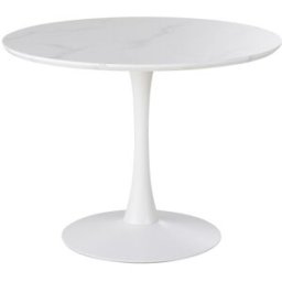 Maisons du Monde Mesa de comedor redonda efecto mármol blanco Ø100 cm