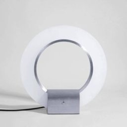 Maisons du Monde Lámpara de anillo LED de aluminio pulido plateado